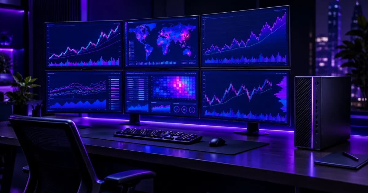 Multi-Monitor Workstation for Trading Desks & Control Rooms